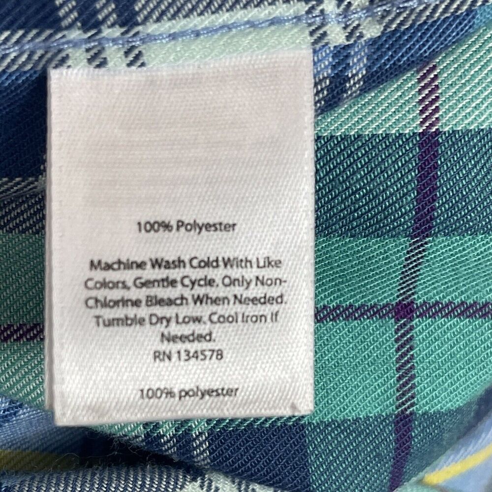 Vineyard Vines Shirt Mens XXL Blue Green White Plaid Classic Fit Tucker Adult - Picture 9 of 13